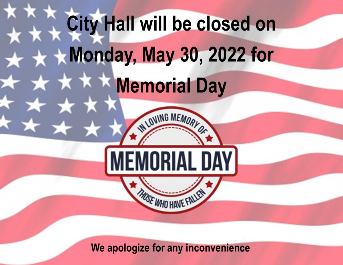 Closed for memorial day